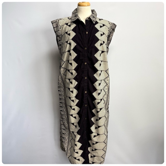 NWT Anthropologie Maeve The Lillian Button-Front Cotton Midi Dress, L - Picture 7 of 13